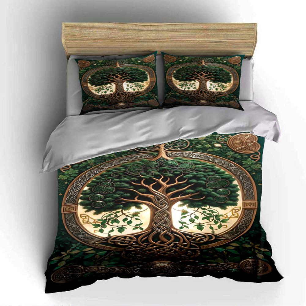 Celtic Tree of Life Green Bedding Set Bedding set (1 duvet cover, 2 pillowcases, duvet not included)