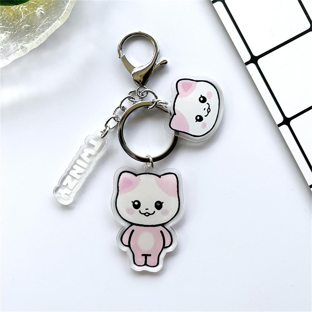 3PCS KPOP ITZY Acrylic Double-sided Keychain Twinzy Cartoon Keyring Yeji Lia Ryujin BORN TO BE World Concert Fans Collection
