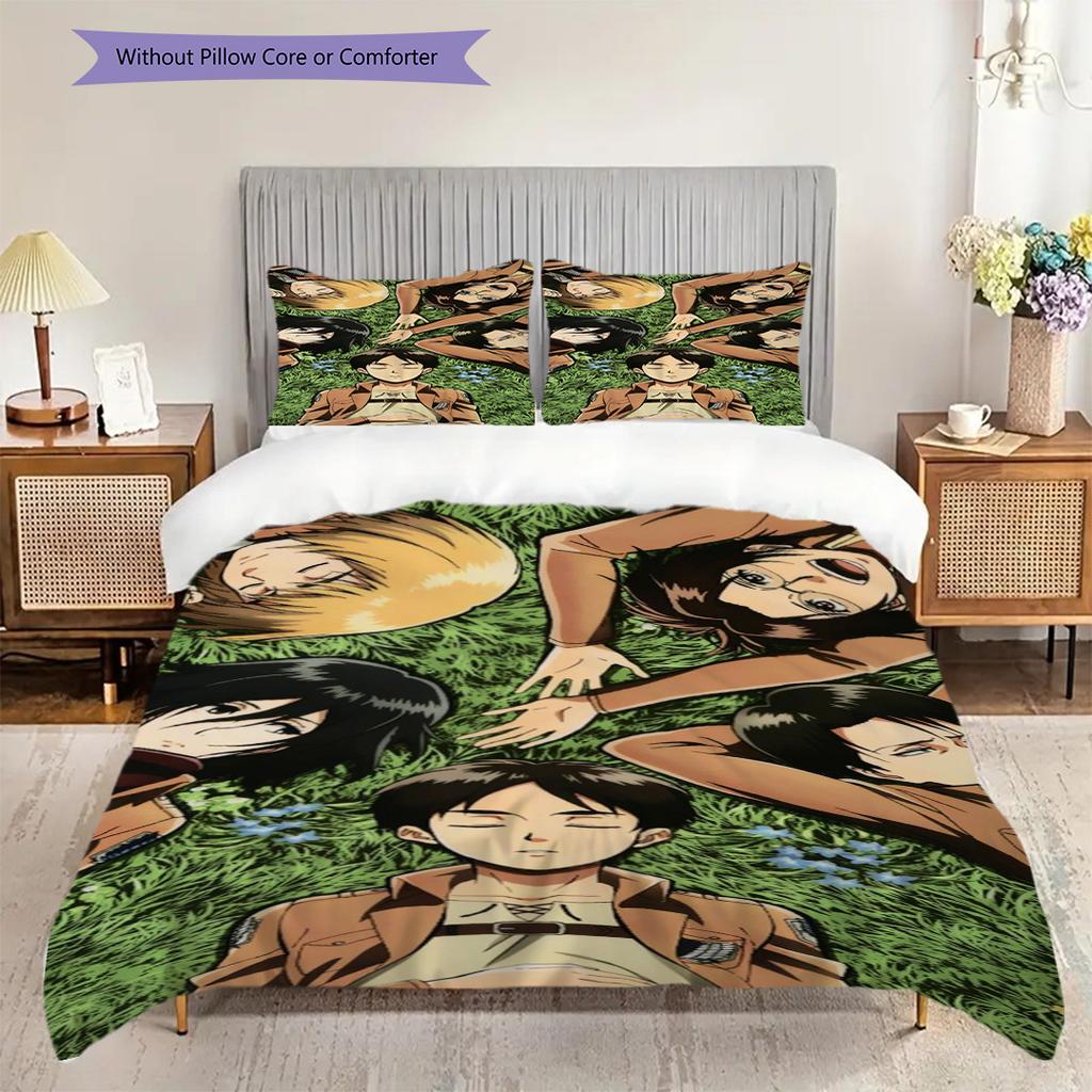Attack Titan Set Bedding 1 Duvet Cover 2 Pillowcase Without Core Duvet Cover And Pillowcase Bedding Set Soft And Comfortable