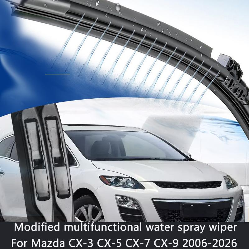 Car Modify Windshield Water Spray Wiper For Mazda CX-3 CX-5 CX-7 CX-9 2006-2026 Auto Wet Arm Cleaning Wiper Exterior Accessory