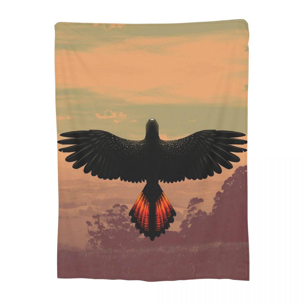 Red-Tailed Black Cockatoo - Australian Bird Blanket Flannel Lightweight Sofa Throw Blankets For Home Office Throws Bedspread 30x40in