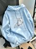 Women's casual hooded long-sleeved pullover with _Cat and Mathematical Formula_ print. Loose fit sweatshirt hoodie hoodies