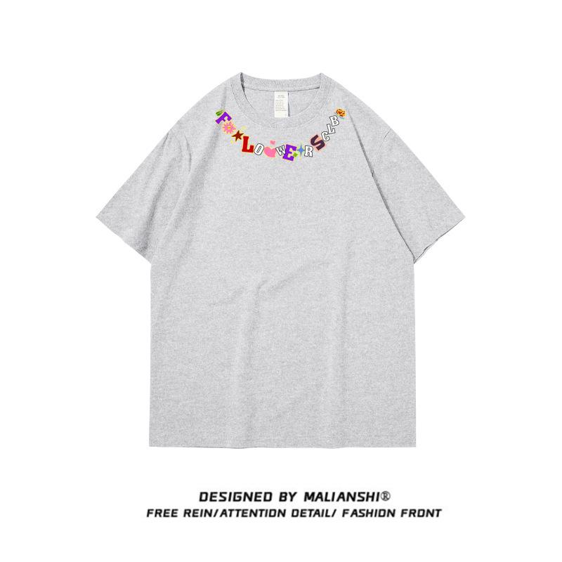 Plus Size Pure Cotton American Design Loose Short-Sleeve T-Shirt for Women (2-300 Lbs)