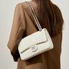 Top Layer Sheepskin Flower Diamd Grid Women's Bag, High-quality Leather Chain Bag, Versatile Single Shoulder Crossbody Bag