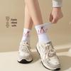 Women's Trendy Christmas Mid-Calf Cotton Socks: Sweat-Absorbing, Odor-Resistant, Non-Slip Cartoon Design, Perfect for Autumn/Winter.