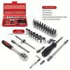 46Pcs Wrench Set Tool Kit For Car Tool Screwdriver And Bit Ratchet Torque Quick Wrench Spanner Wrench Socket Key Hand Tools