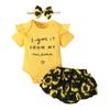 Nuovo Outfit Estivo Stile Fatina Abbigliamento per Bambini Tuta con Pantaloncini Set Abbigliamento Estivo Floreale Dolce Piccola Principessa