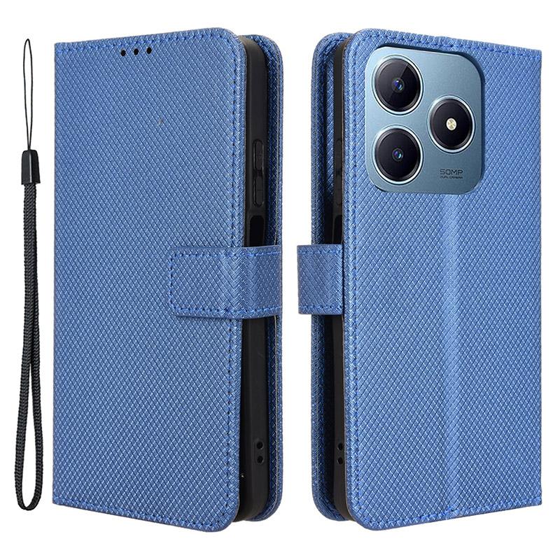For Realme Note 60x 4G/C63 4G/C61 4G/Narzo N63 4G Case Leather Phone Cover Diamond Texture