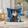 Sword Art Online Virtual World Anime Plush Pillow Cover Soft Short Plush Cushion Cover For Sofa Bedroom Home Decor Gift
