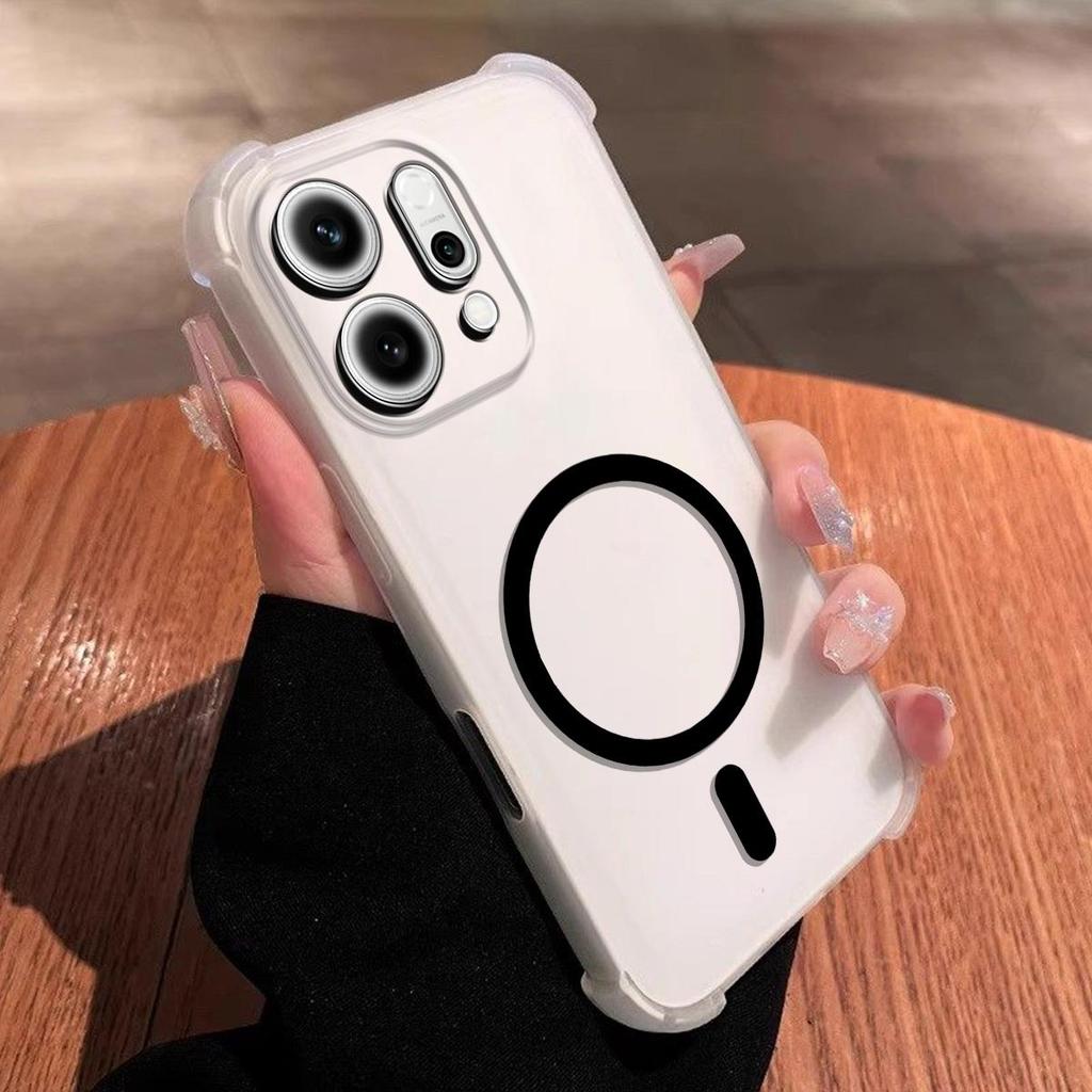 Case for OPPO Reno14 Pro 5G,Reno14 5G Cute Airbag Corner Pastel Matte Magnetic Casing Semi Shockproof Phone Cover