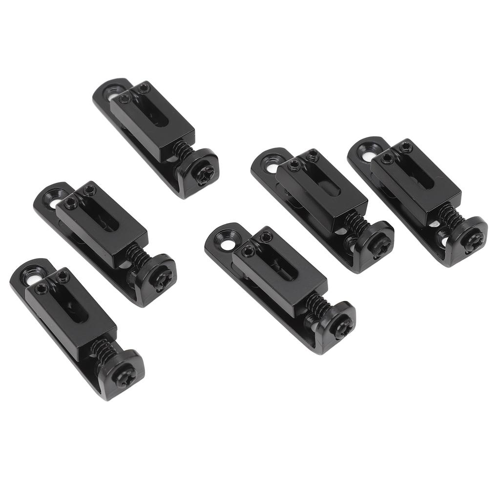 6PCS Guitar Bridge Saddle Split Type Zinc Alloy Electric Guitar Saddle Replacement Black