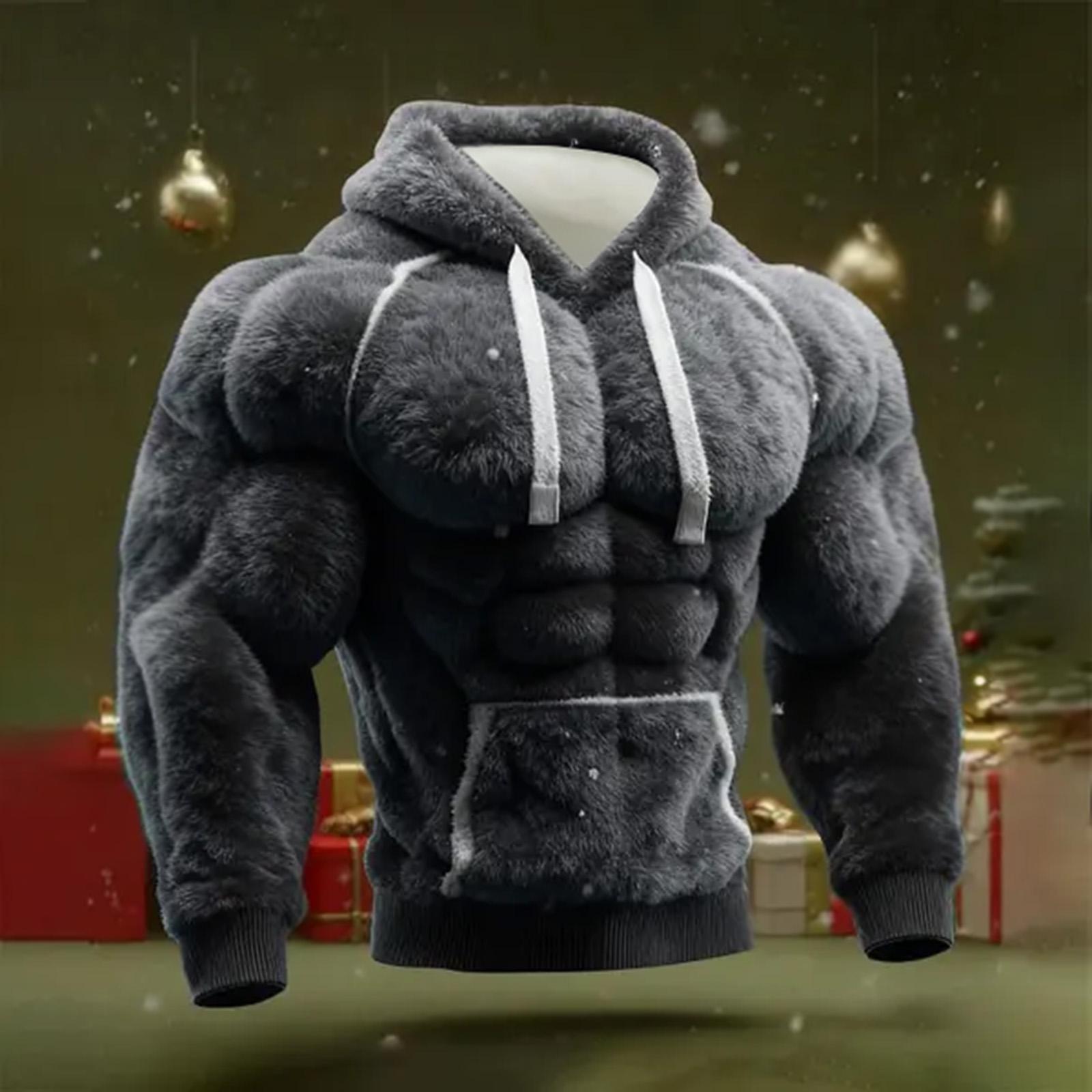 Gouhuo Heren Kerst Spier Lelijk Print Lange Mouw Casual Sport Hoodie M