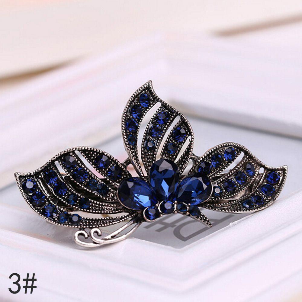 Fashion Women Metal Rhinestone Flowers Hairpin Butterfly Hair Clip Bow Knot Barrette