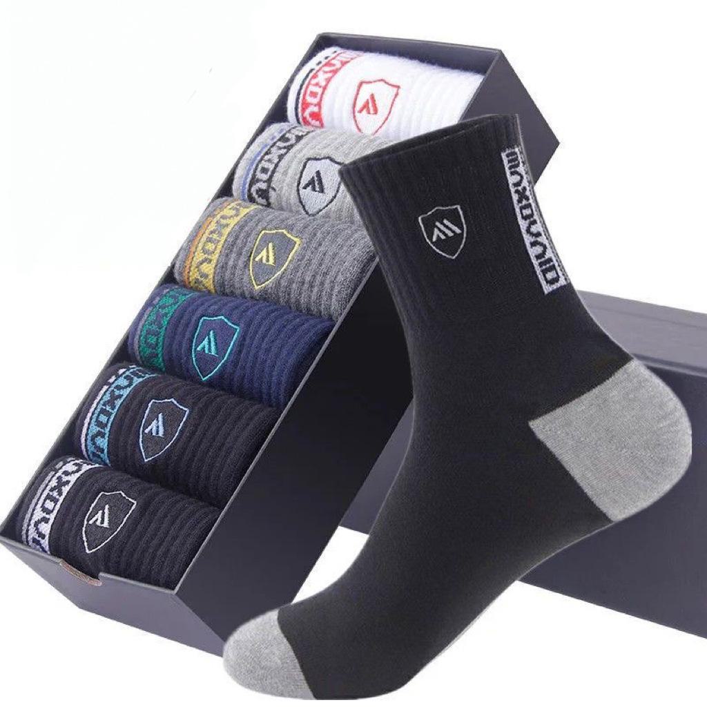 

Мужские модные спортивные носки средней длины - осенне-зимние баскетбольные носки с дезодорантом One size nude socks чёрный