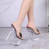 Fashion 17cm Women's High Heel Stiletto Party Shoes Crystal Sole Dance Shoes with Rhinestones for Nightclub Performance