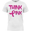 fresh tees Unisex Think Pink with Ribbon Cancer Survivor T-Shirts |Breast Cancer Awareness Shirts for Women/Men