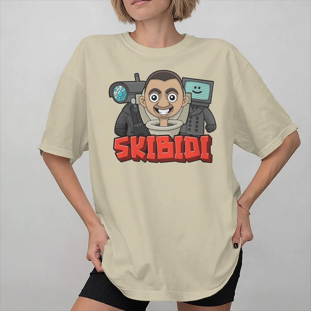 Skibidi Toilet Titan SpeakerUnisex Outfit Unisex Women T Shirt Pure Cotton Tee Graphic Printing Tops Tshirt