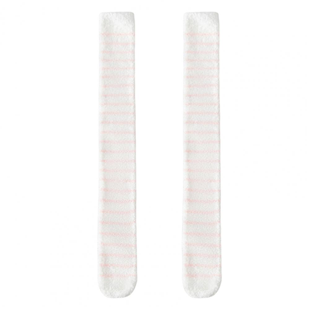 1 Pair Women Coral Fleece Stockings Thigh High Plush Thermal Socks Autumn Winter Long Tube Stockings for Daily Wear