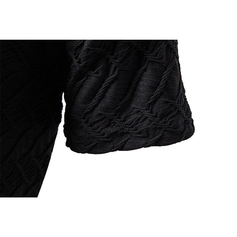 New Summer Men's Round Neck Short Sleeve T Shirt Casual Solid Colar T-Shirts Fashion Diamond Shaped Design Top Tees Streetwear