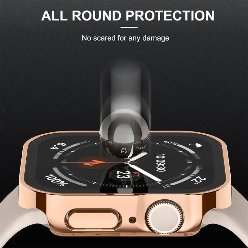 Tempered Glass Cover for Apple Watch Case 46mm 42mm 45mm 41-44-40mm Screen Protector Series 10 7 8 9 SE 5 6 4 IWatch Accessories