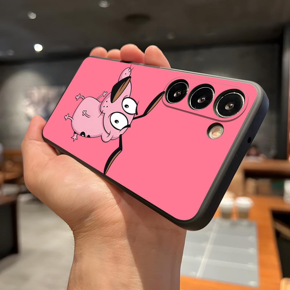 Cute Cartoon Dog The Cowardly Phone Case For Samsung A56 A36 A26 A16 A15 A25 A35 A55 A14 A34 A24 A54 Black Soft Shell