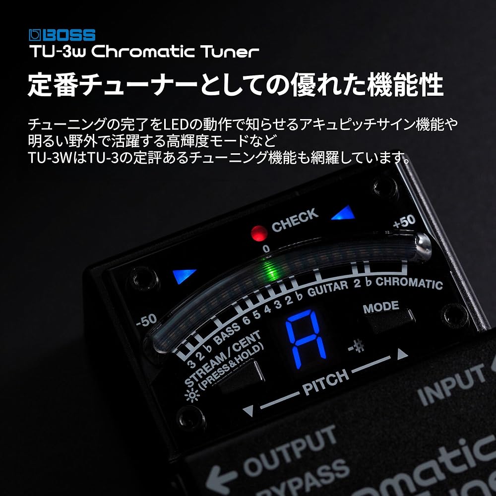 BOSS Boss Waza Craft Chromatic Tuner TU-3W Buffer/True Bypass Switching Technique Craft Guitar/Ba...