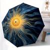 1pc Sunburst Cosmic Automatic Open/close Folding Compact Umbrella, 8 Rib Sturdy Canopy, Lightweight Portable, Everyday Use, Gift,,126