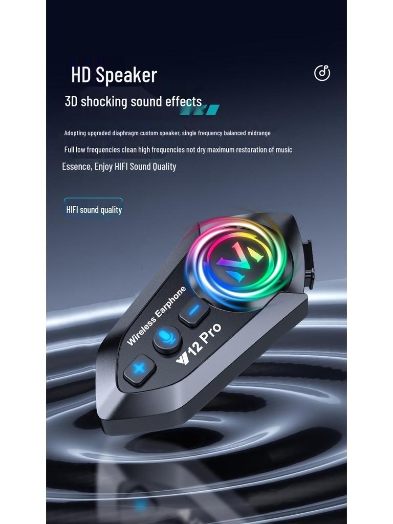 Y12Pro Bluetooth Motorcycle Helmet Headset - Riding Gear Intercom