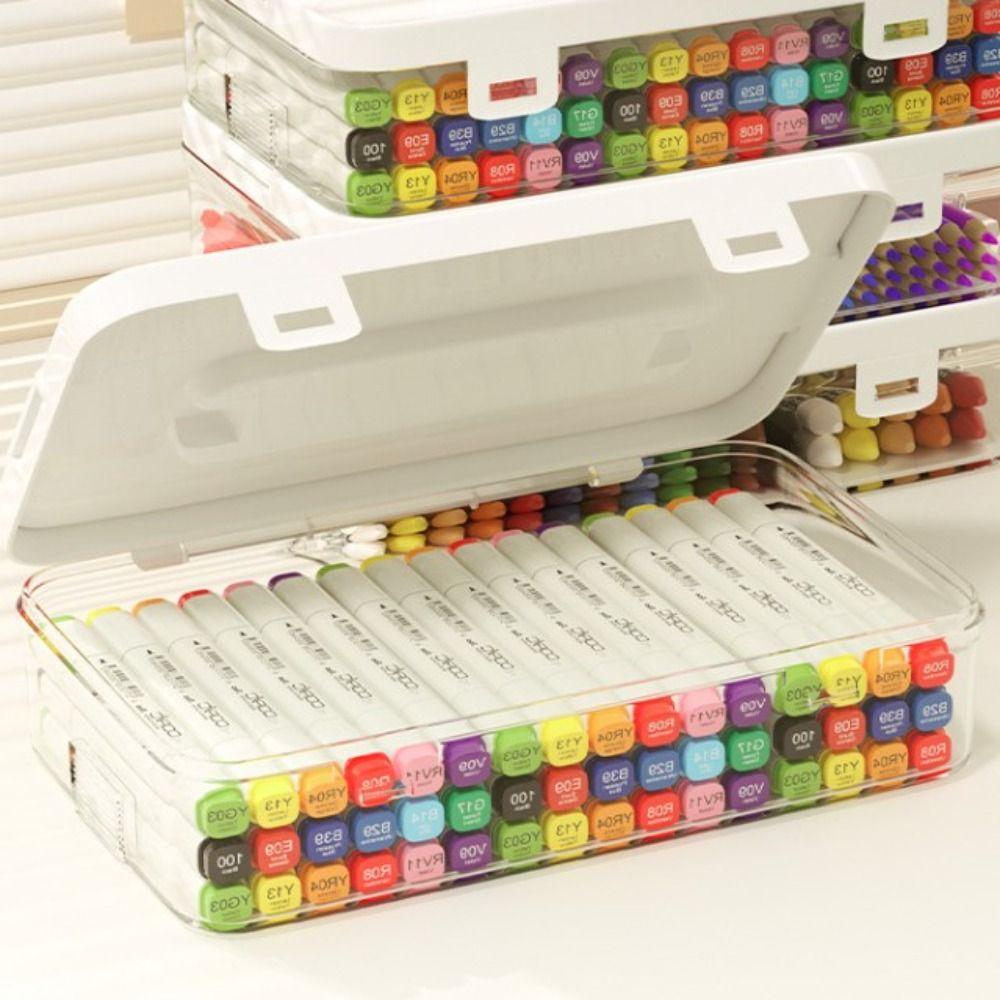 Large Capacity Art Marker Pen Case Simple Desk Storage Box Marker Pen Holder  Stationery