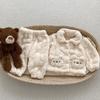Cute Bear Plush Baby Pajama Set Winter Fleece Kids Homewear Two Piece Suit Soft Warm Children Sleepwear
