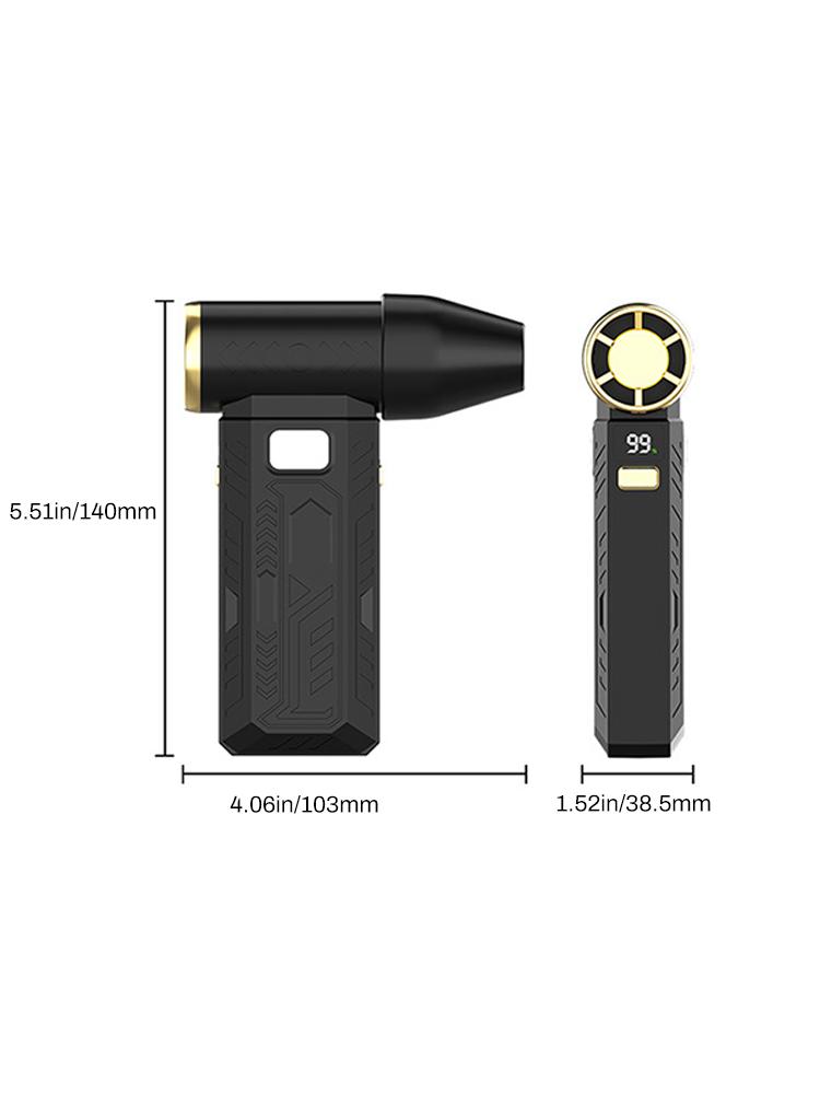 350000RPM Powerful Dust Blower Double-Sided Lighting Turbo Fan Jet 6 Gear Speed Strong Wind Mini Violent Fan Type-C Rechargeable