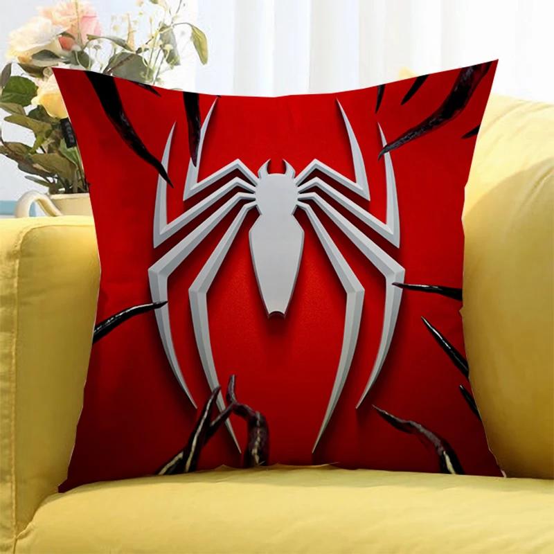 Federa Cuscino con Stampa di Figure Anime Marvel's Spider Man Cartone Animato Decorativa per Divano Casa Stampa Double-sided Federa Cuscino Carina