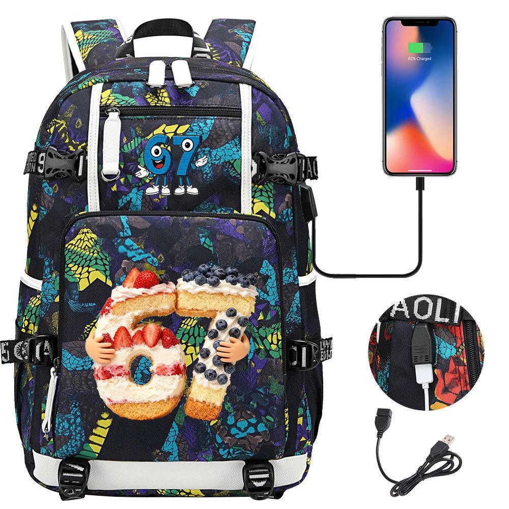 USB Charging Backpack for Teen Students Travel Laptop Daypack 67 Gourmet Style Lightweight Water-Resistant Large Capacity