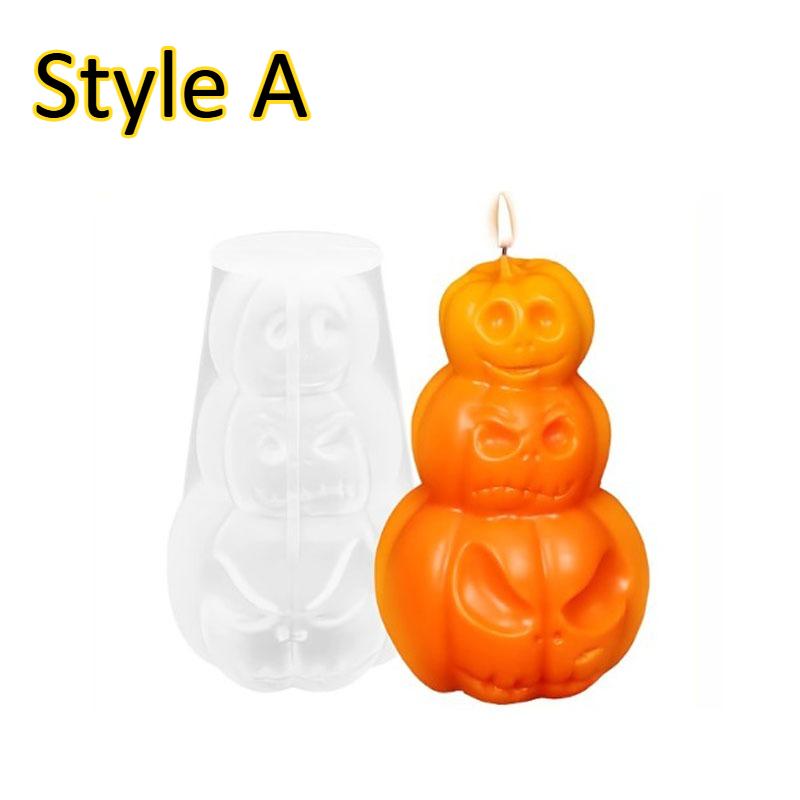 1-5PCS 3D Pumpkin Silicone Candle Mold DIY Halloween Resin Plaster Soap Making Mold Handmade Craft Molds for Home Decoration