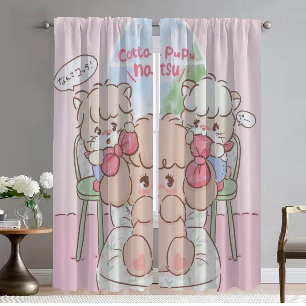 Gardiner för heminredning 2 stycken Mikko-gardiner för vardagsrum Gardiner Rullgardiner Halloweendekoration Rumsavdelare Tyll för sovrum