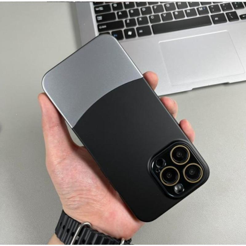 Geeignet für IPhone15, Oben und Unten gespleißte Zwei-in-Eins Handyhülle, Apple 14 Matte Hautgefühl, 13 Kristall Linsenschutz