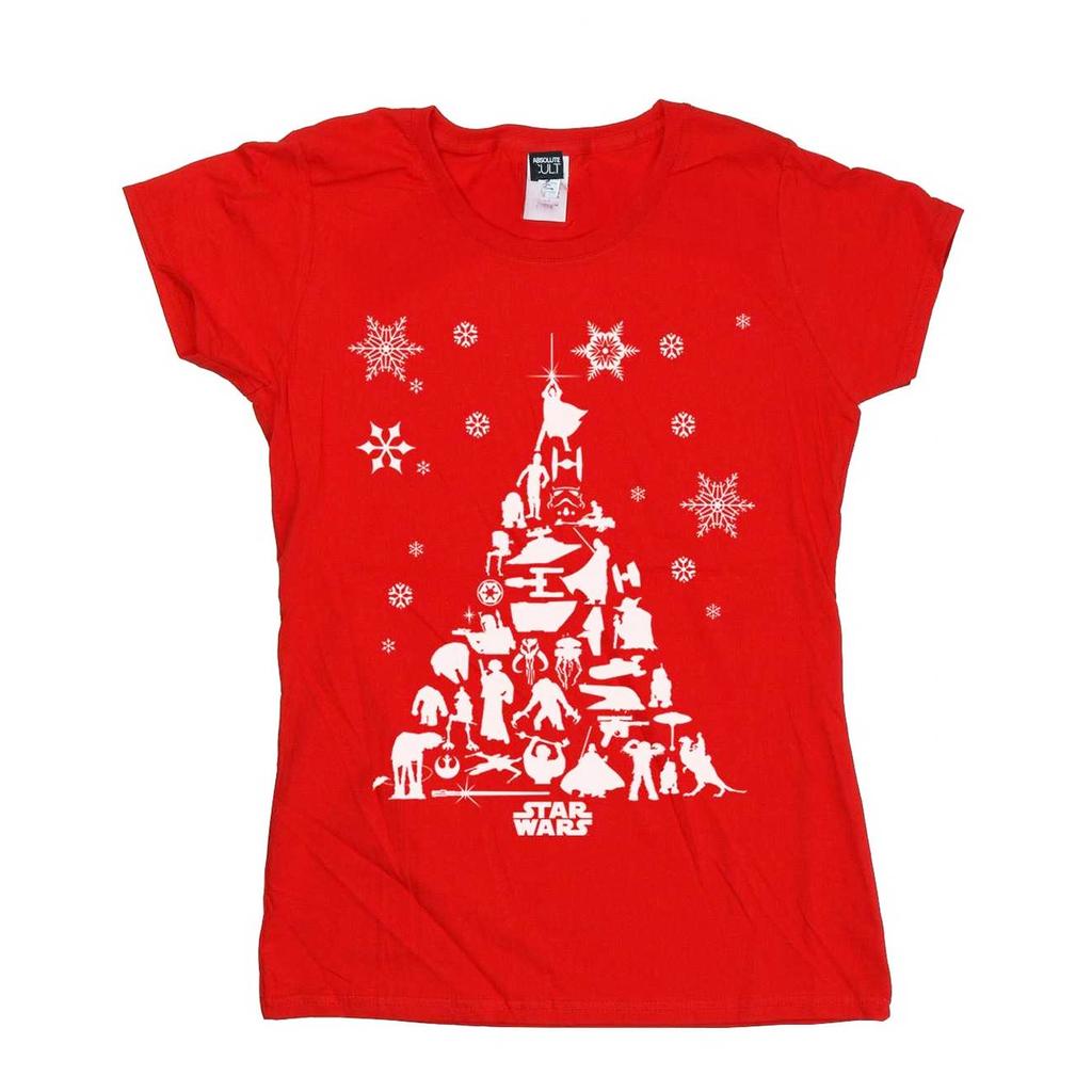 STAR WARS Womens/Ladies Christmas Tree Cotton T-Shirt