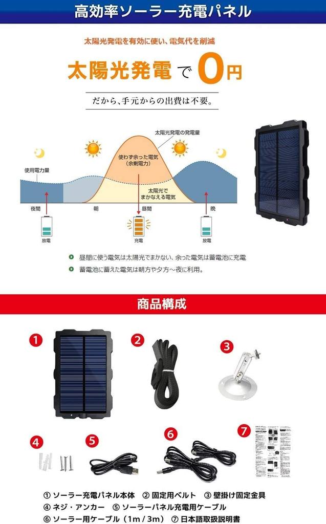 Solar Charging Panel for Security Cameras and Trail Compatible with and Outdoor Waterproof and IP53 Compliant Z1-SolarPanel Cameras, DVR-Z1 DVR-Z3