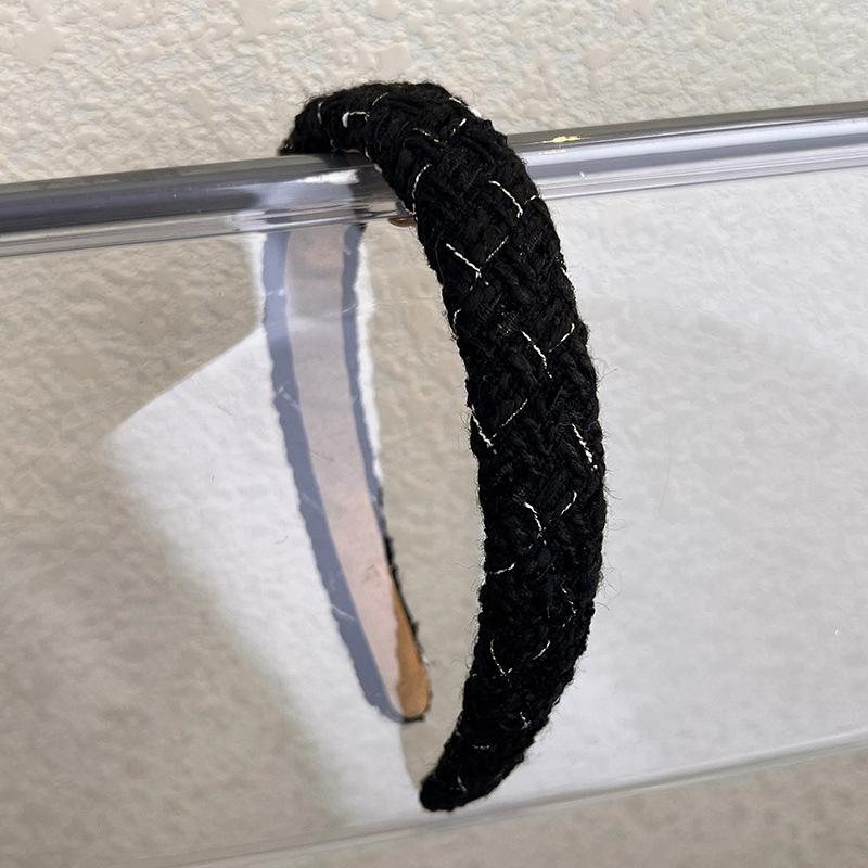 Retro New Lattice Tweed Headbands for Women Temperament Hair Bands Solid Sponge Hair Hoop Autumn Winter Fashion Hair Accessories