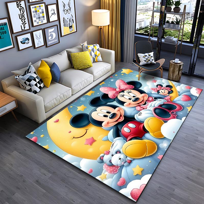 Best Seller Mickey Minnie Theme Cartoon Rug Bedroom Living Room Anime Carpets for Boys Girl Room Floor Mat Decor Non-Slip Rug