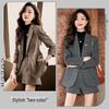 Conjunto de Blazer a Cuadros y Shorts para Mujer