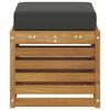 2 Piece Stool Bench In Natural and Anthracite Solid Acacia Wood