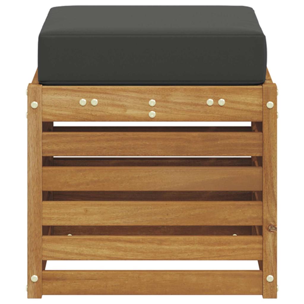 2 Piece Stool Bench In Natural and Anthracite Solid Acacia Wood