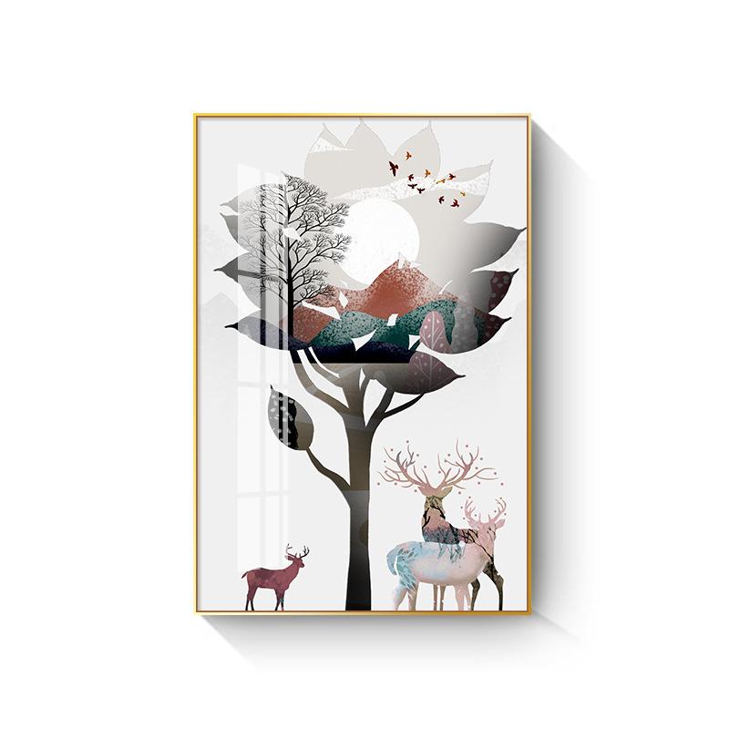 Νέο Κινέζικο Στυλ Ποτήρι Κρασιού Ζωγραφική σε Καμβά Ελαφριά Πολυτέλεια Φτερά Αφίσες και Εκτυπώσεις για Διακόσμηση Τοίχου Κουζίνας Τραπεζαρίας Quadro