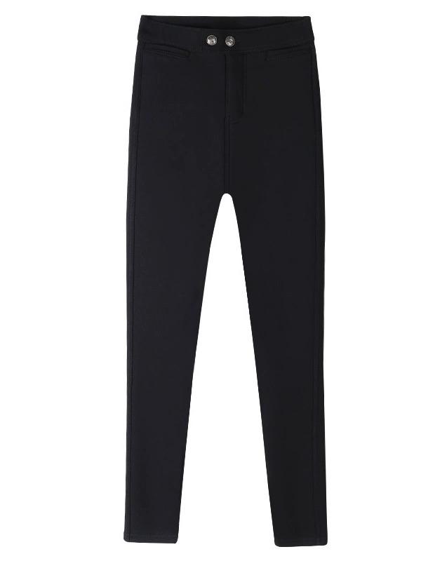 Plus Velvet High Waist Slimming Black Leggings - Women's 2025 Versatile Pencil Pants