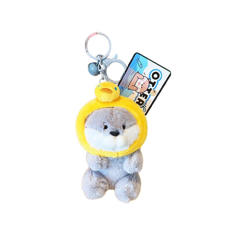 

Lutra Small Lutra Bell Fish Head Duck Headset Cute Plush Keychain Zoo Gift Doll Duck Head Mask