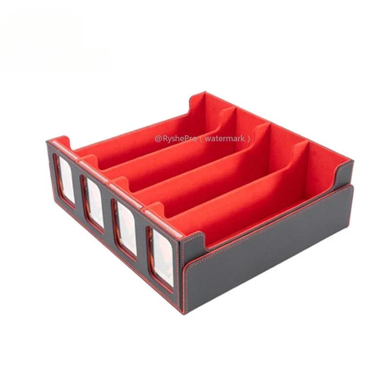 

Ящик для хранения карт для более чем 3000 коллекционных карт с держателями карт, окна для просмотра, кейс для колоды MTG с 12 разделителями, 4 блока, 4 держателя