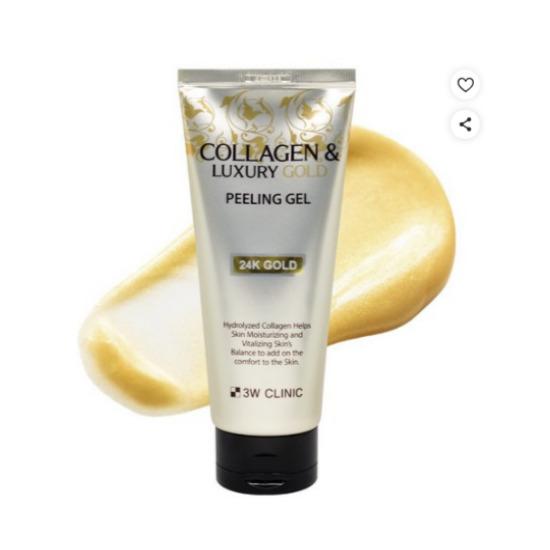 3W CLINIC Collagen & Luxury Gold Peeling Gel Gentle Exfoliating Care 180ml