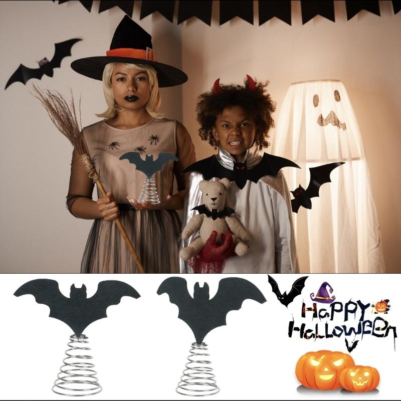 Bat Ornaments Halloween Party Supplies Halloween Bat Tree Toppers Easy Setup For Home Store Displays Decorations