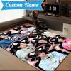 Custom Name K-pop Stars Group Rug for Living Room, Game Rooms, Office, Bedroom, Floor Mat Playful Design, fan gifts Christmas decor